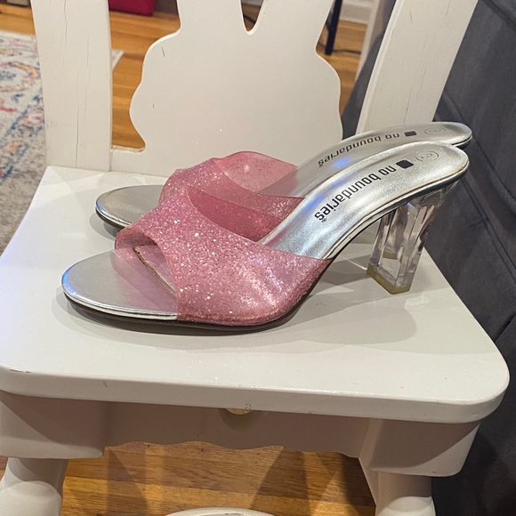 No Boundaries Pink Glitter Acrylic Heels - Picture 1 of 9